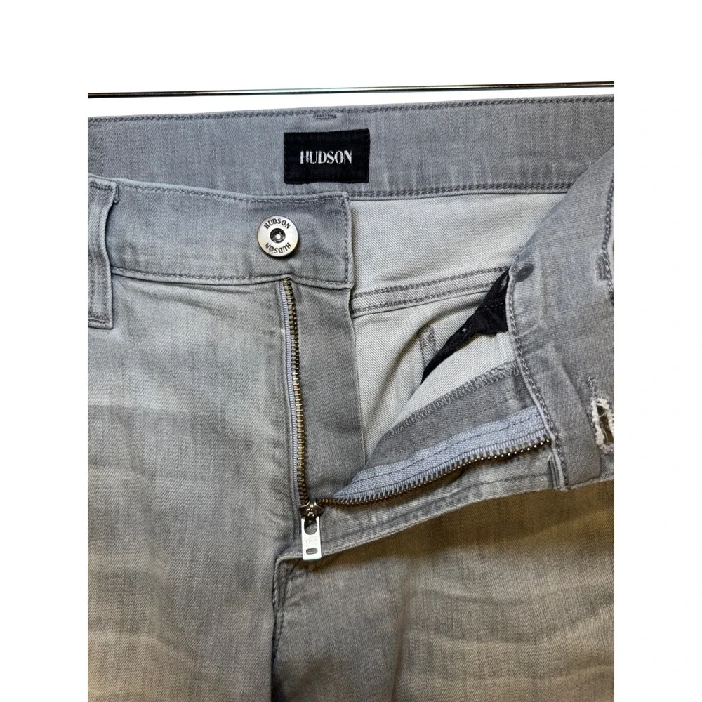 Hudson Blake Slim Straight Grey Jeans Mens 32‎ Grey Wash Denim Pants